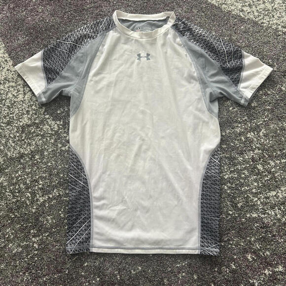 Under Armour Compression Tee – White/Silver Tech Mesh - Picture 1 of 8